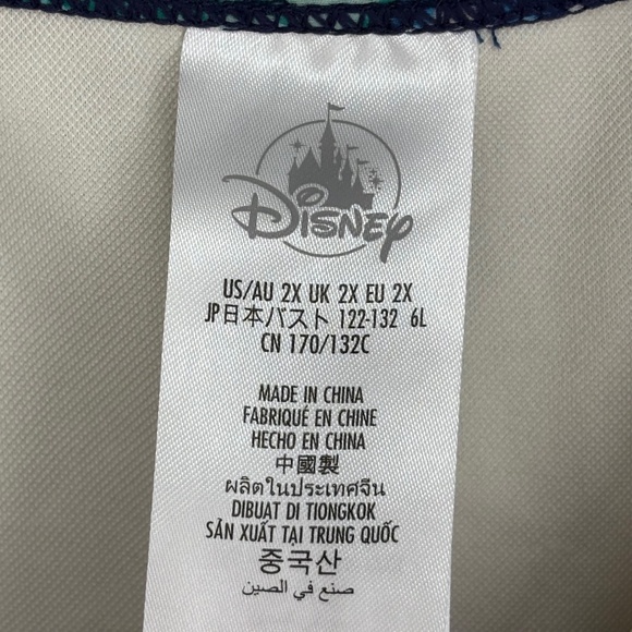 Disney Womens 2X One Piece Swim Bathing Suit Blue Green Tropical Mickey Mouse - Picture 4 of 7